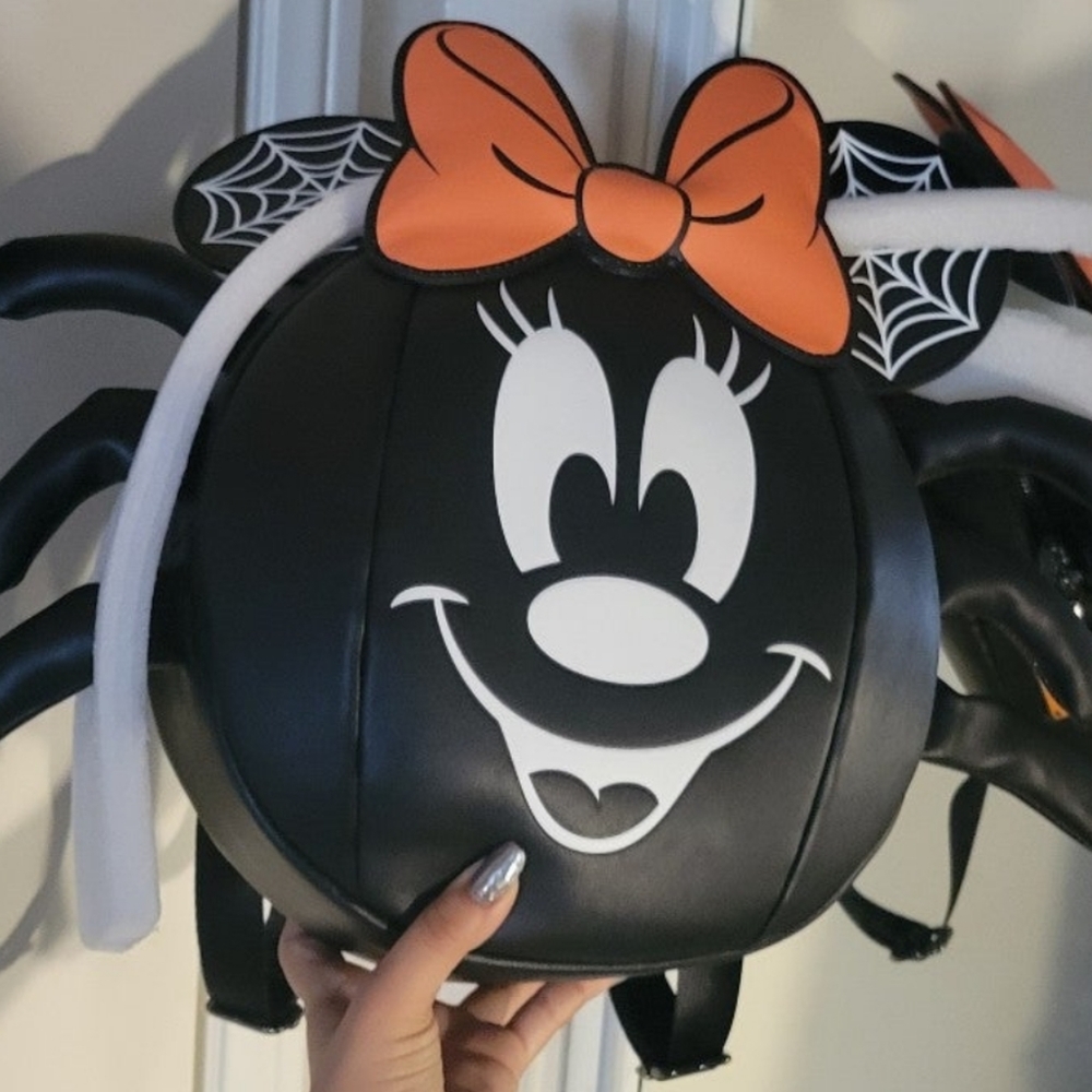 LOUNGEFLY Disney Minnie Spider Backpack GLOW IN THE DARK